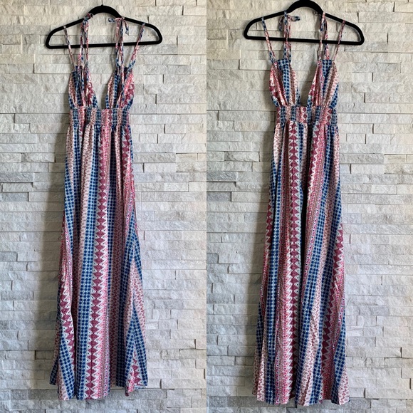 Adjustable Spaghetti Strap Triangle Top Maxi Dress - Picture 7 of 8